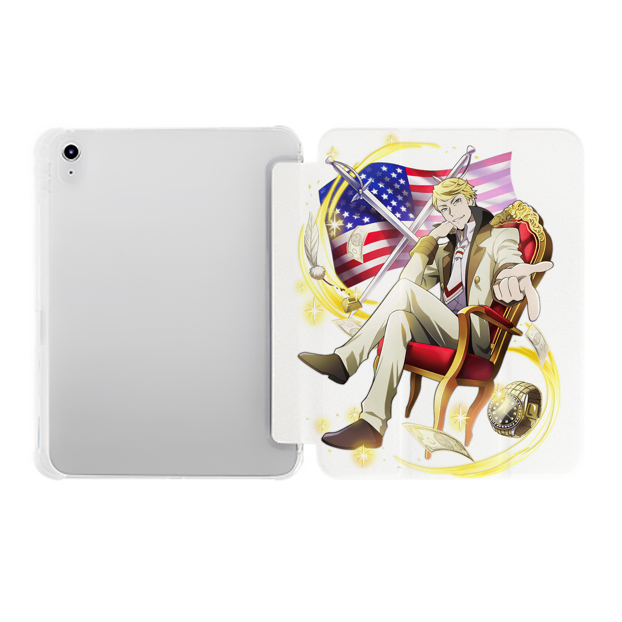 （画像用） 文豪ストレイドッグス Bungo Stray Dogs IPad ケース ペン収納付き 三つ折りスタンド PUレザー×シリコン 対応機種9.5/10.5/10.9インチ